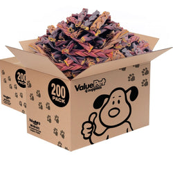 ValueBull Collagen Braids, Medium 5 - 6 Inch, 400 Count WHOLESALE PACK - ValuePetSupplies