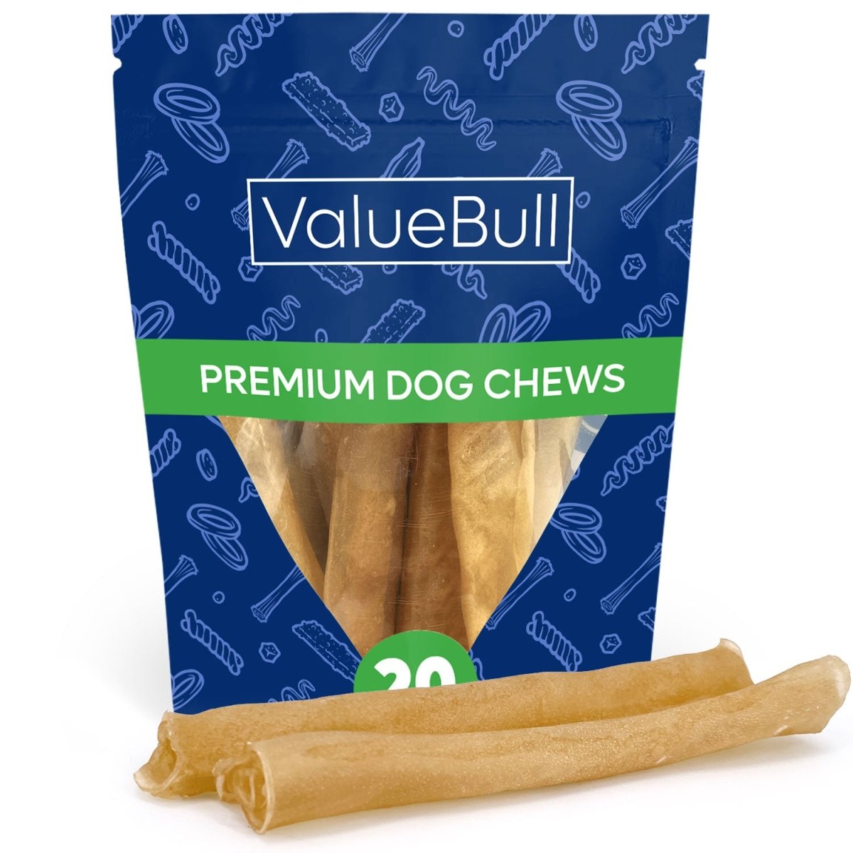 ValueBull Buffalo Collagen Sticks For Dogs, Bully Sticks & Rawhide Alternative, Medium 6 Inch, 10 Count - ValuePetSupplies