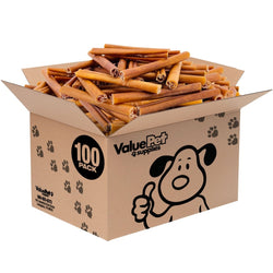 ValueBull Buffalo Collagen Sticks for Dogs, 6 Inch Medium Chews, Natural Long - Lasting Dog Treats, 100 Count Bulk Pack - ValuePetSupplies