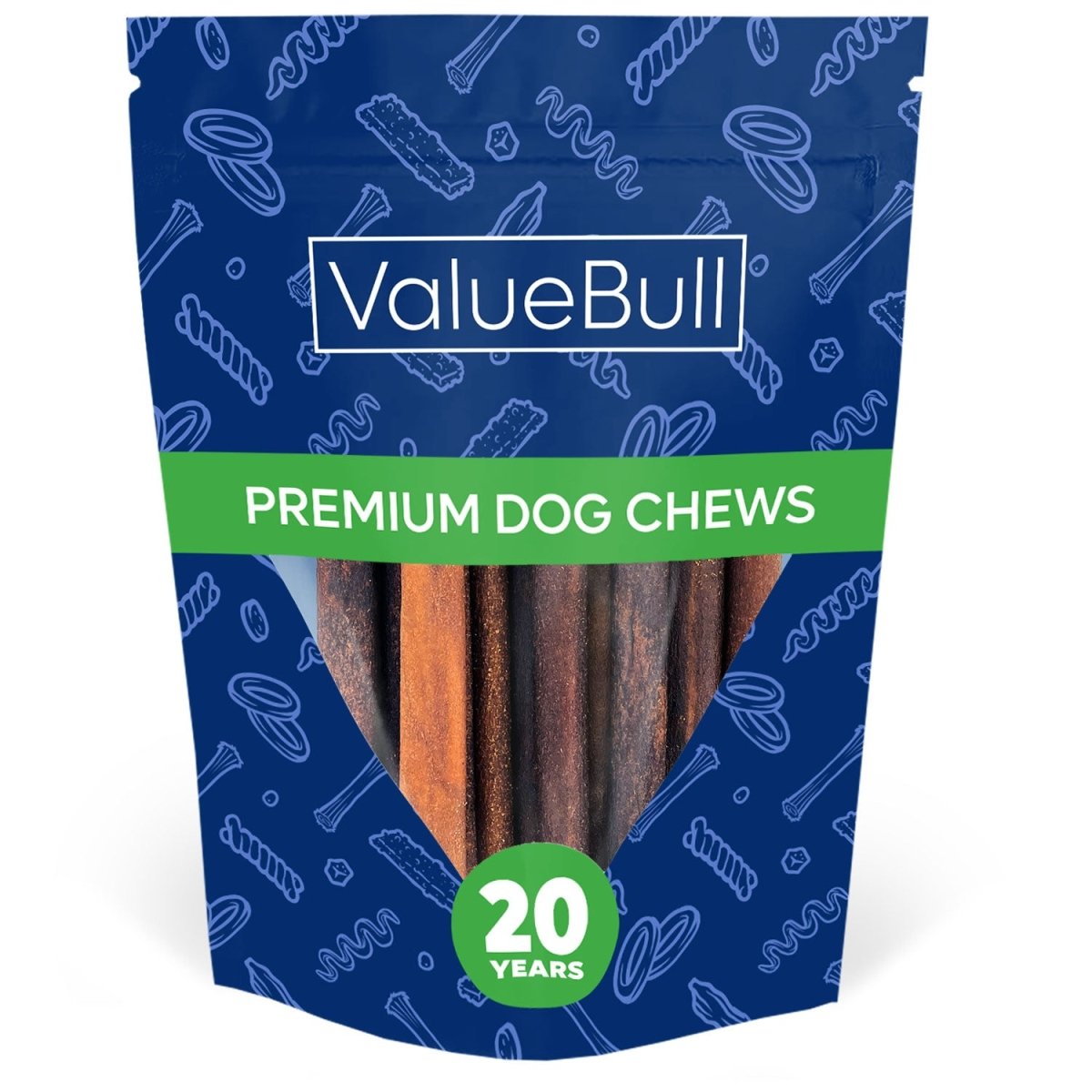ValueBull Collagen Sticks For Dogs, Bully Sticks & Rawhide Alternative, Medium 6 Inch, 10 Count - ValuePetSupplies