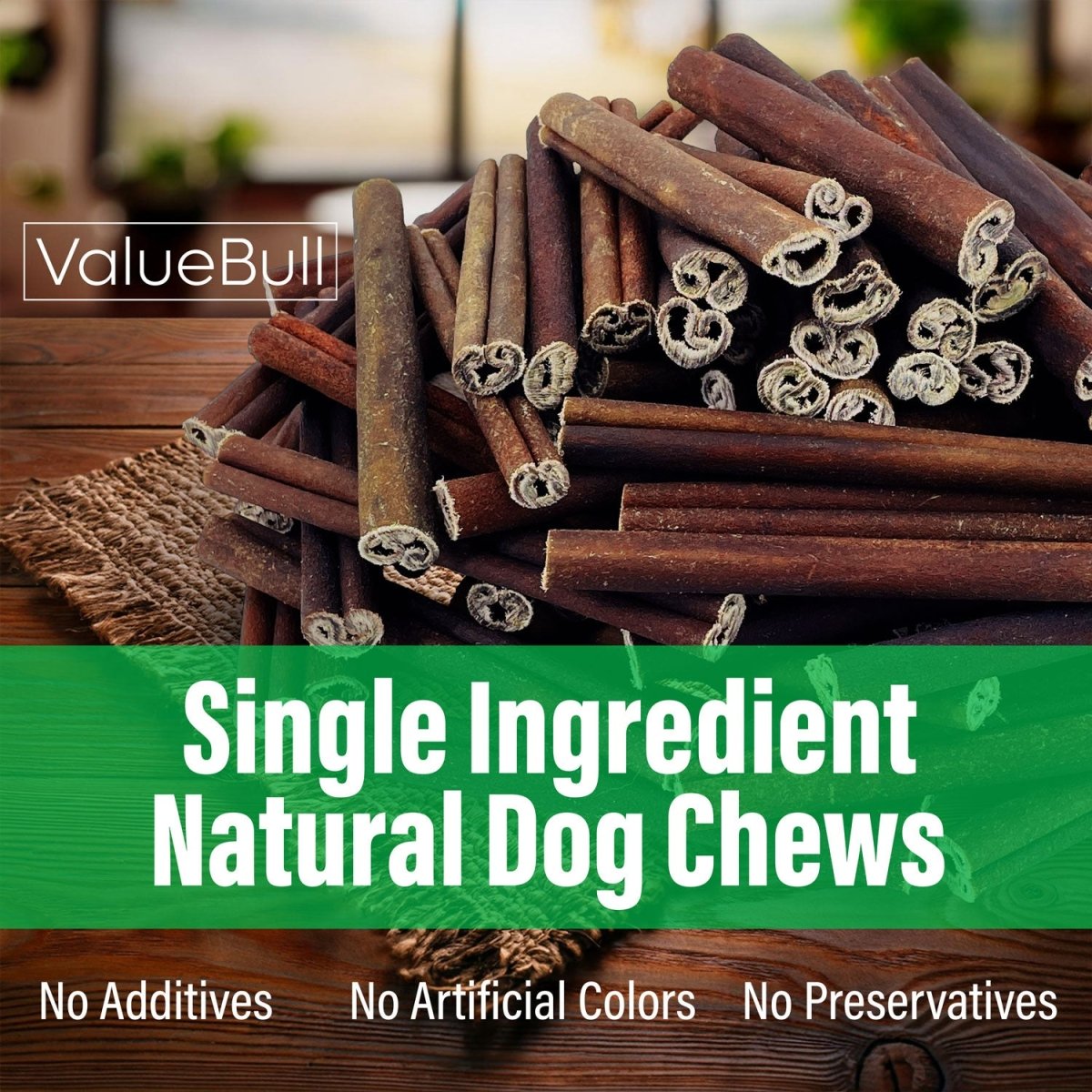 ValueBull Collagen Sticks For Dogs, Bully Sticks & Rawhide Alternative, Medium 6 Inch, 10 Count - ValuePetSupplies