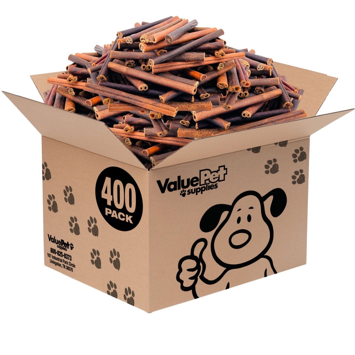ValueBull Collagen Sticks For Dogs, Bully Sticks & Rawhide Alternative, Medium 6 Inch, 400 Count WHOLESALE PACK - ValuePetSupplies
