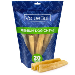 ValueBull Buffalo Collagen Sticks For Dogs, Bully Sticks & Rawhide Alternative, Super Jumbo 6 Inch, 10 Count - ValuePetSupplies