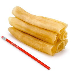ValueBull Buffalo Collagen Sticks, Bully Sticks & Rawhide Alternative, Super Jumbo 6 Inch, 100 Count BULK PACK - ValuePetSupplies