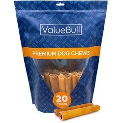 ValueBull Buffalo Collagen Sticks for Dogs, 6 Inch Super Jumbo Chews, Natural Long - Lasting Dog Treats, 50 Count - ValuePetSupplies