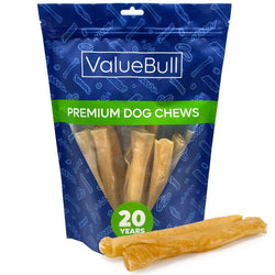 ValueBull Buffalo Collagen Sticks For Dogs, Bully Sticks & Rawhide Alternative, Thick 6 Inch, 10 Count - ValuePetSupplies