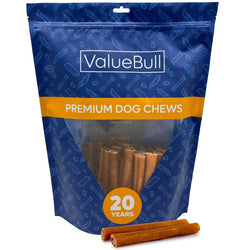 ValueBull Buffalo Collagen Sticks for Dogs, 6 Inch Thick Chews, Natural Long - Lasting Dog Treats, 25 Count - ValuePetSupplies