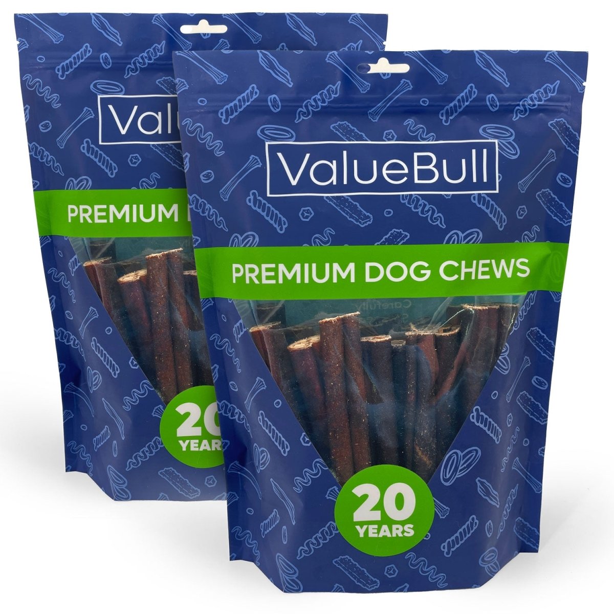 ValueBull Collagen Sticks for Dogs, 6 Inch Thick Chews, Natural Long - Lasting Dog Treats, 50 Count - ValuePetSupplies