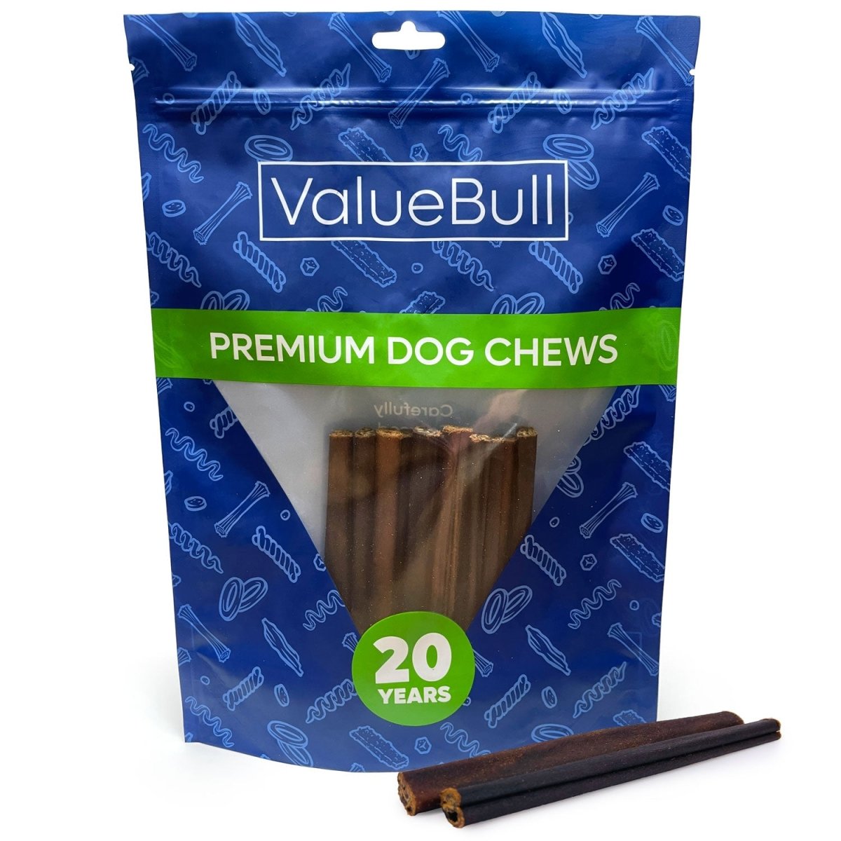 ValueBull Collagen Sticks For Dogs, Bully Sticks & Rawhide Alternative, Thin 6 Inch, 10 Count - ValuePetSupplies