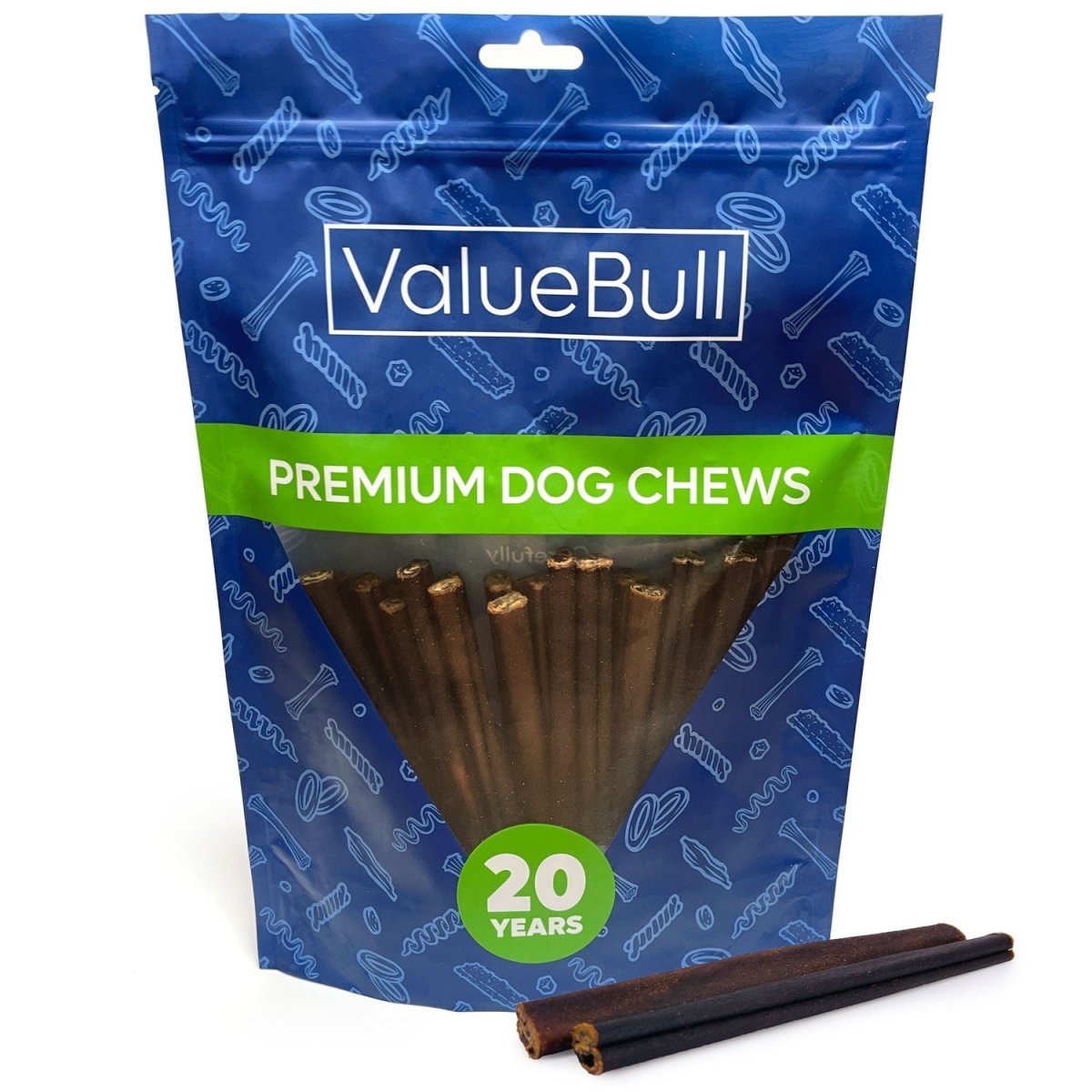 ValueBull Collagen Sticks For Dogs, Bully Sticks & Rawhide Alternative, Thin 6 Inch, 25 Count - ValuePetSupplies