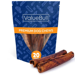 ValueBull USA Retriever Rolls for Small Dogs, Premium Rawhide, Thin 5 - 6 Inch, Natural Beef Flavor, 10 Count - ValuePetSupplies
