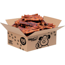 ValueBull USA Retriever Rolls for Small Dogs, Premium Rawhide, Thin 5 - 6 Inch, Natural Beef Flavor, 100 Count BULK PACK - ValuePetSupplies