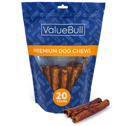 ValueBull USA Retriever Rolls for Small Dogs, Premium Rawhide, Thin 5 - 6 Inch, Natural Beef Flavor, 25 Count - ValuePetSupplies