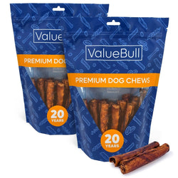 ValueBull USA Retriever Rolls for Small Dogs, Premium Rawhide, Thin 5 - 6 Inch, Natural Beef Flavor, 50 Count - ValuePetSupplies