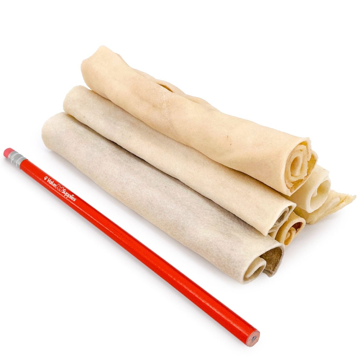 ValueBull USA Retriever Rolls for Small Dogs, Premium Rawhide, Thin 5 - 6 Inch, 200 Count BULK PACK - ValuePetSupplies