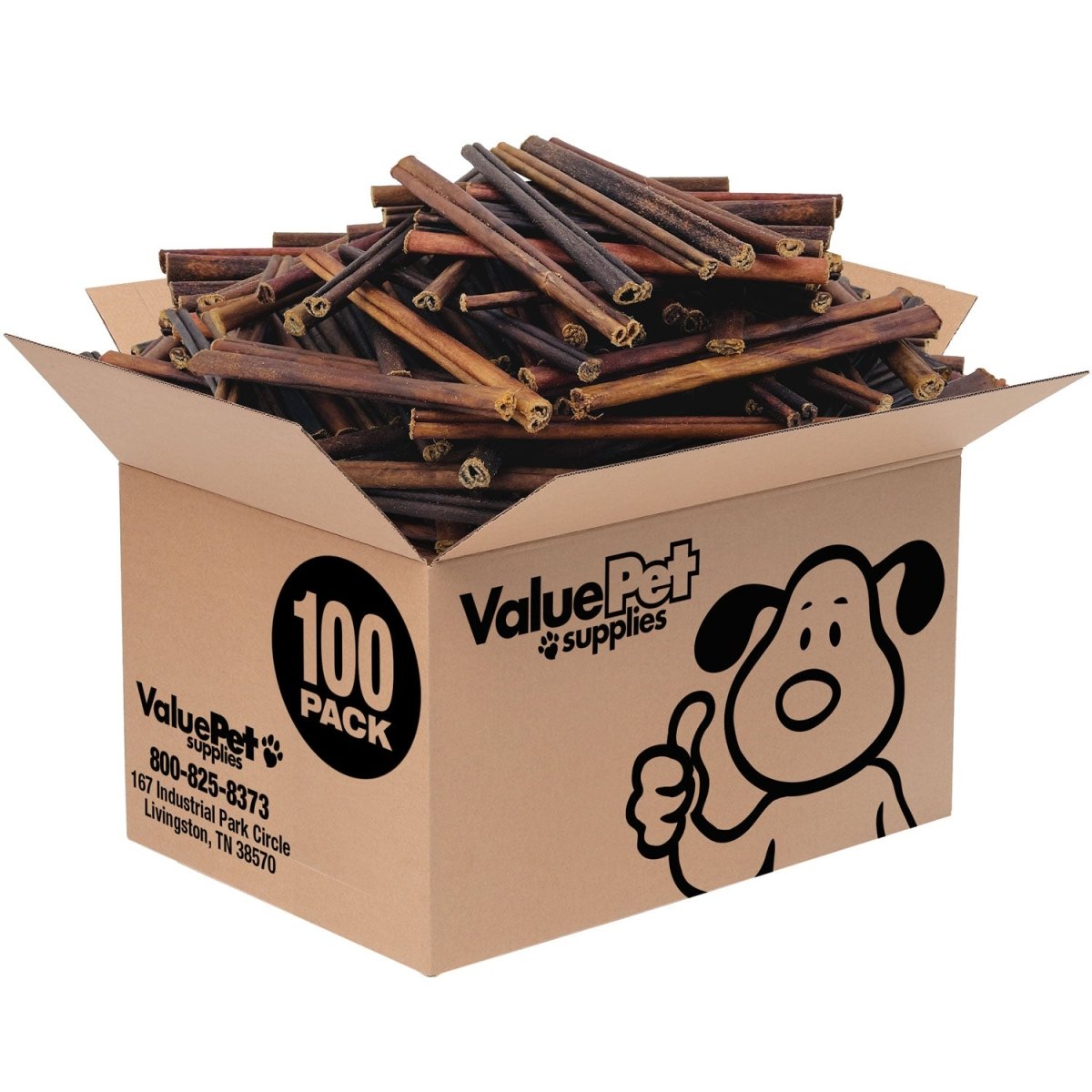 ValueBull Collagen Sticks For Small Dogs, Bully Sticks & Rawhide Alternative, Extra Thin 6 Inch, 100 ct BULK BOX - ValuePetSupplies