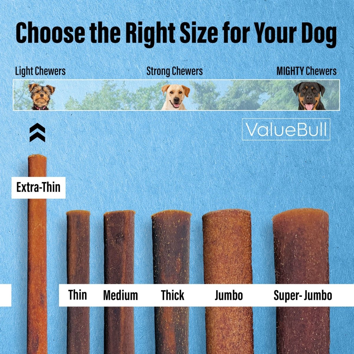 ValueBull Collagen Sticks For Small Dogs, Bully Sticks & Rawhide Alternative, Extra Thin 6 Inch, 25 Count - ValuePetSupplies
