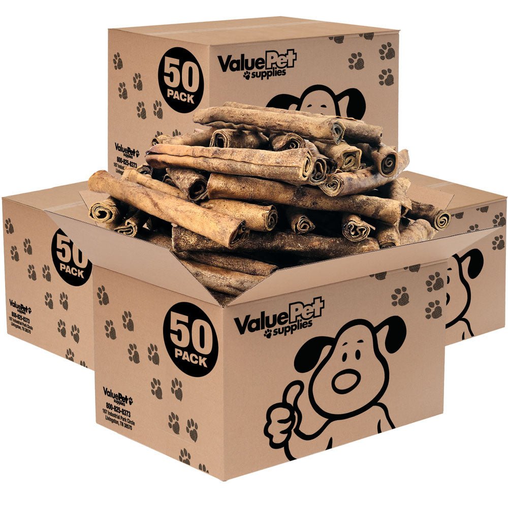 ValueBull USA Retriever Rolls, Premium Rawhide Chews, Thick 10 Inch, Natural Beef Flavor, 200 Count BULK PACK - ValuePetSupplies