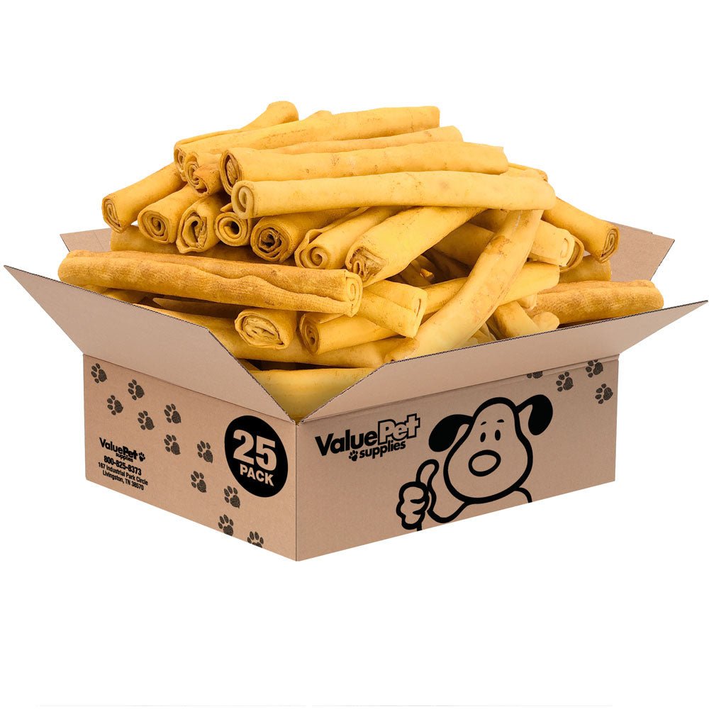 ValueBull USA Retriever Rolls, Premium Rawhide Chews, Thick 10 Inch, Chicken Infused, 25 Count BULK PACK - ValuePetSupplies