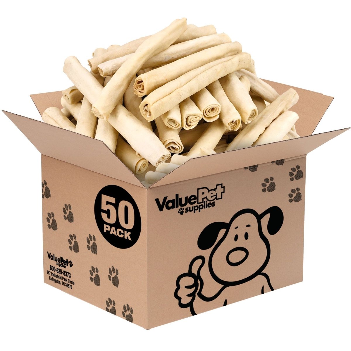 ValueBull USA Retriever Rolls, Premium Rawhide, Thick 10 Inch, 50 Count BULK PACK - ValuePetSupplies