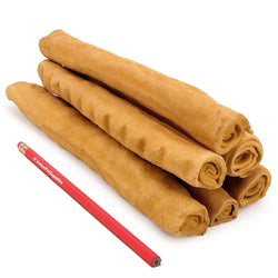 ValueBull USA Retriever Rolls, Premium Thick Cut Rawhide, Thick 9 - 10 Inch, Smoked, 200 Count BULK PACK - ValuePetSupplies