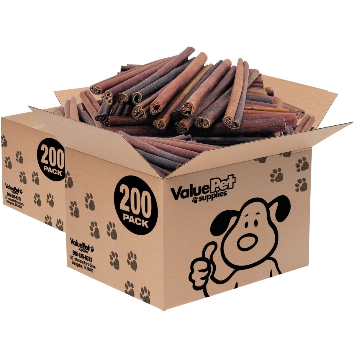 ValueBull Collagen Sticks For Dogs, Bully Sticks & Rawhide Alternative, Jumbo 12 Inch, 400 Count WHOLESALE PACK - ValuePetSupplies