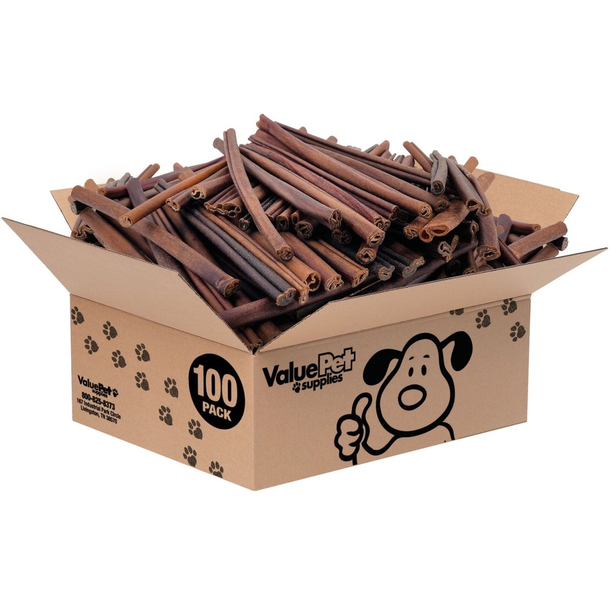 ValueBull Collagen Sticks For Dogs, Bully Sticks & Rawhide Alternative, Medium 12 Inch, 100 Count BULK PACK - ValuePetSupplies