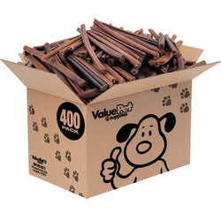 ValueBull Collagen Sticks For Dogs, Bully Sticks & Rawhide Alternative, Medium 12 Inch, 400 Count WHOLESALE PACK - ValuePetSupplies
