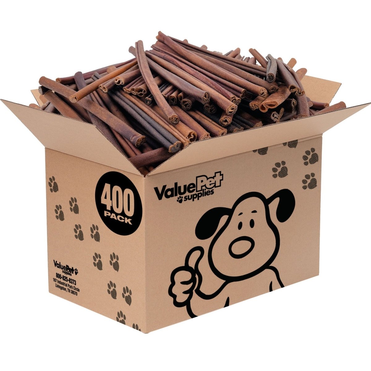 ValueBull Collagen Sticks For Dogs, Bully Sticks & Rawhide Alternative, Medium 12 Inch, 400 Count WHOLESALE PACK - ValuePetSupplies