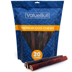 ValueBull Collagen Sticks For Dogs, Bully Sticks & Rawhide Alternative, Super Jumbo 12 Inch, 25 Count - ValuePetSupplies