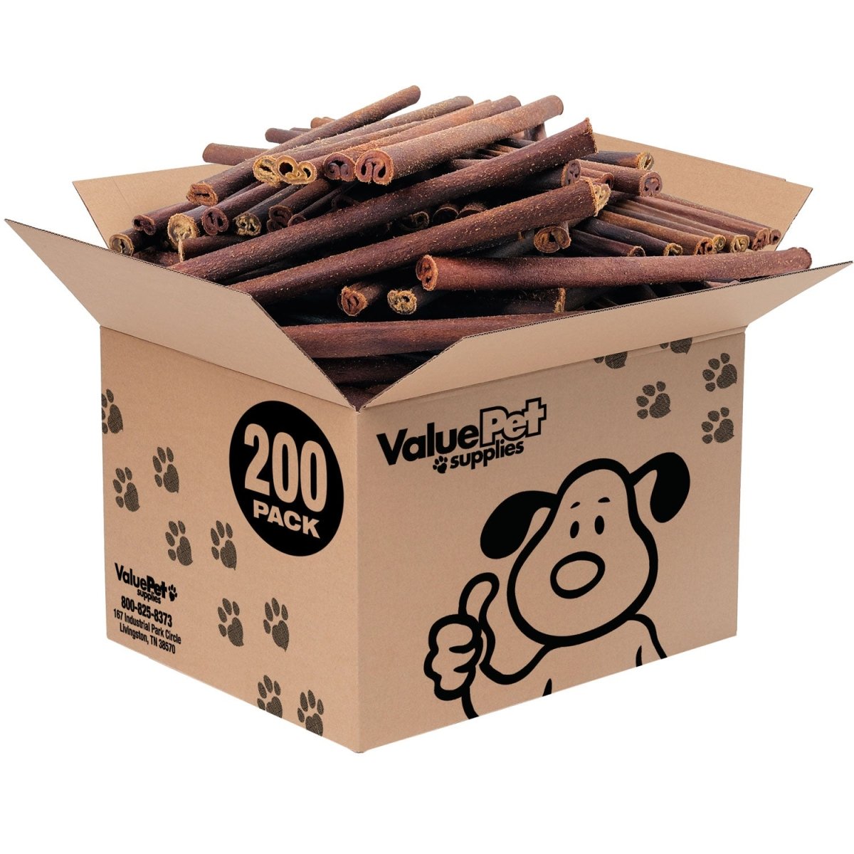 ValueBull Collagen Sticks For Dogs, Bully Sticks & Rawhide Alternative, Thick 12 Inch, 200 Count BULK PACK - ValuePetSupplies
