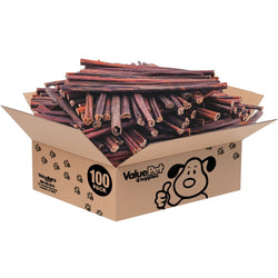 ValueBull Collagen Sticks For Small Dogs, Bully Sticks & Rawhide Alternative, Thin 12 Inch, 100 Count BULK PACK - ValuePetSupplies