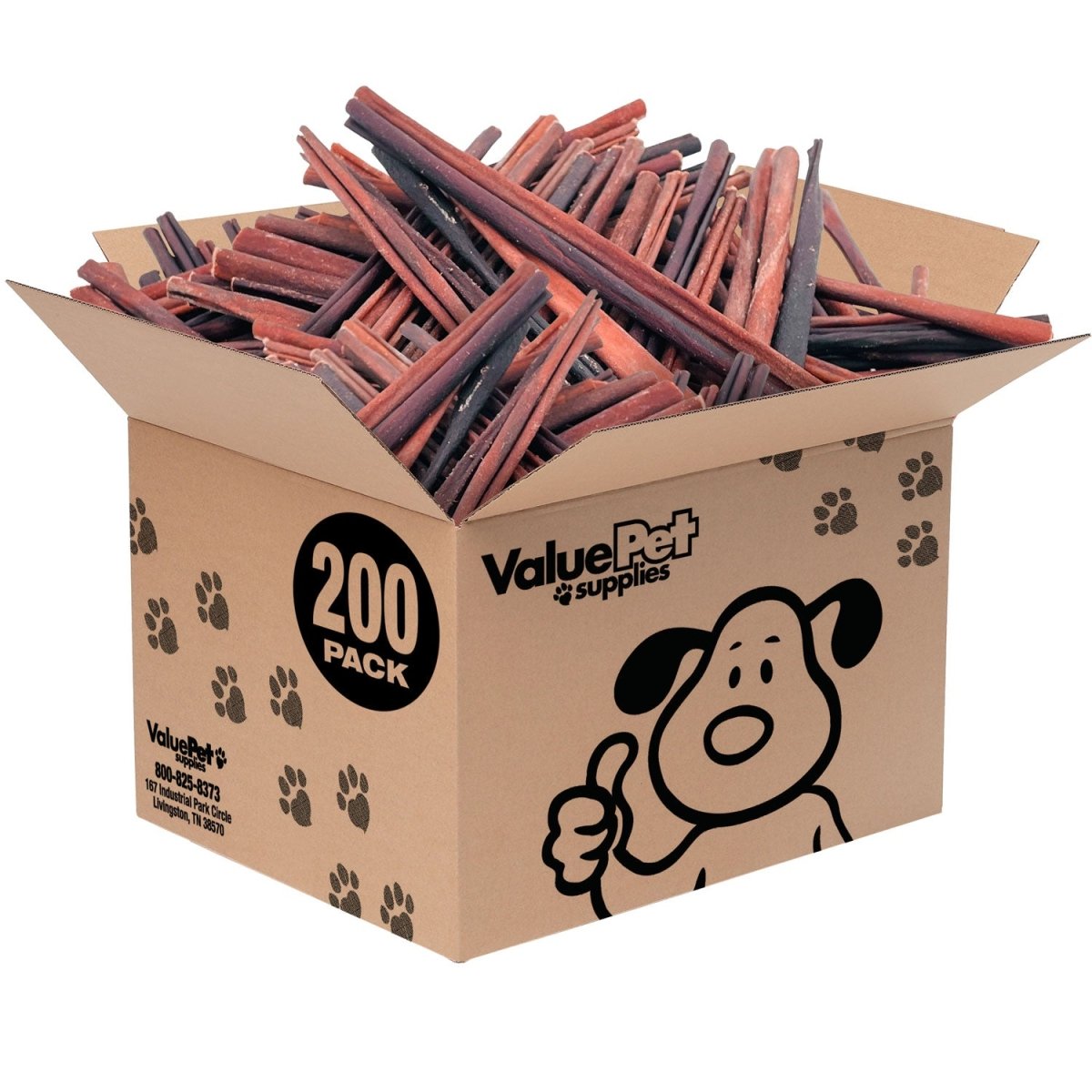 ValueBull Collagen Sticks For Small Dogs, Bully Sticks & Rawhide Alternative, X - Thin 12 Inch, 200 ct BULK PACK - ValuePetSupplies