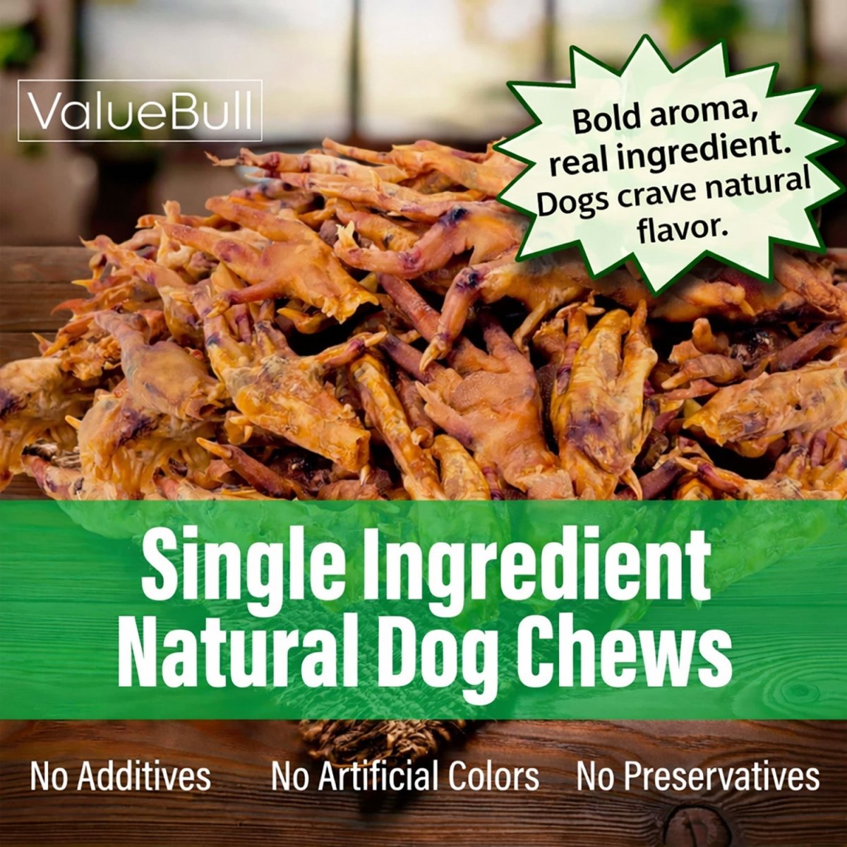 ValueBull Chicken Feet for Dogs, 400 Count Bulk Pack - Chicken Feet - 400 Feet