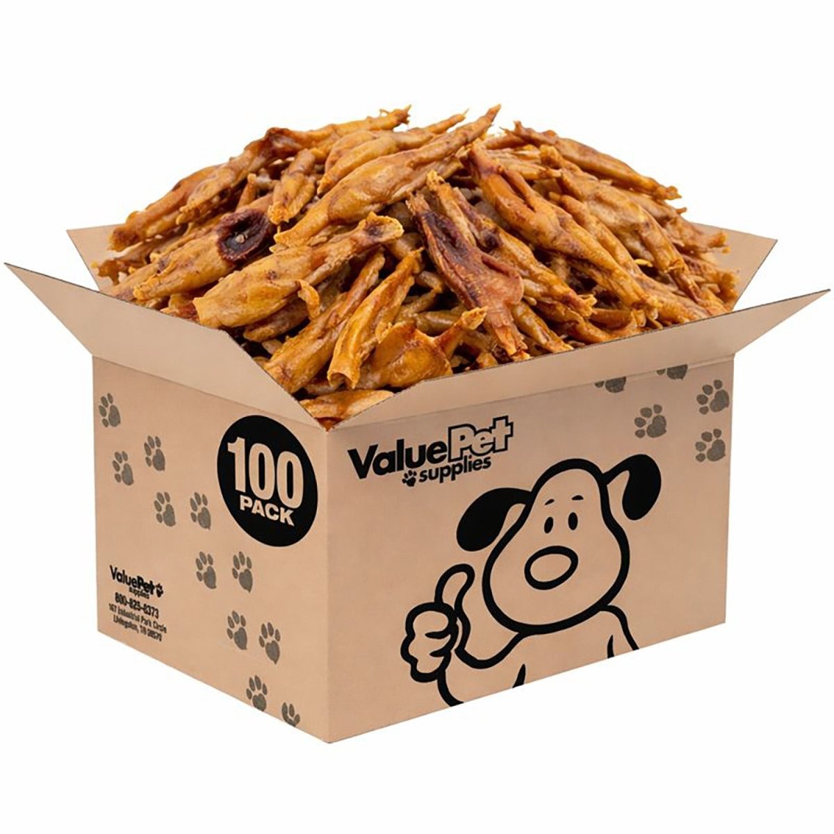ValueBull Chicken Feet for Dogs, Large, 100 Count Bulk Pack - Large - 100 Feet