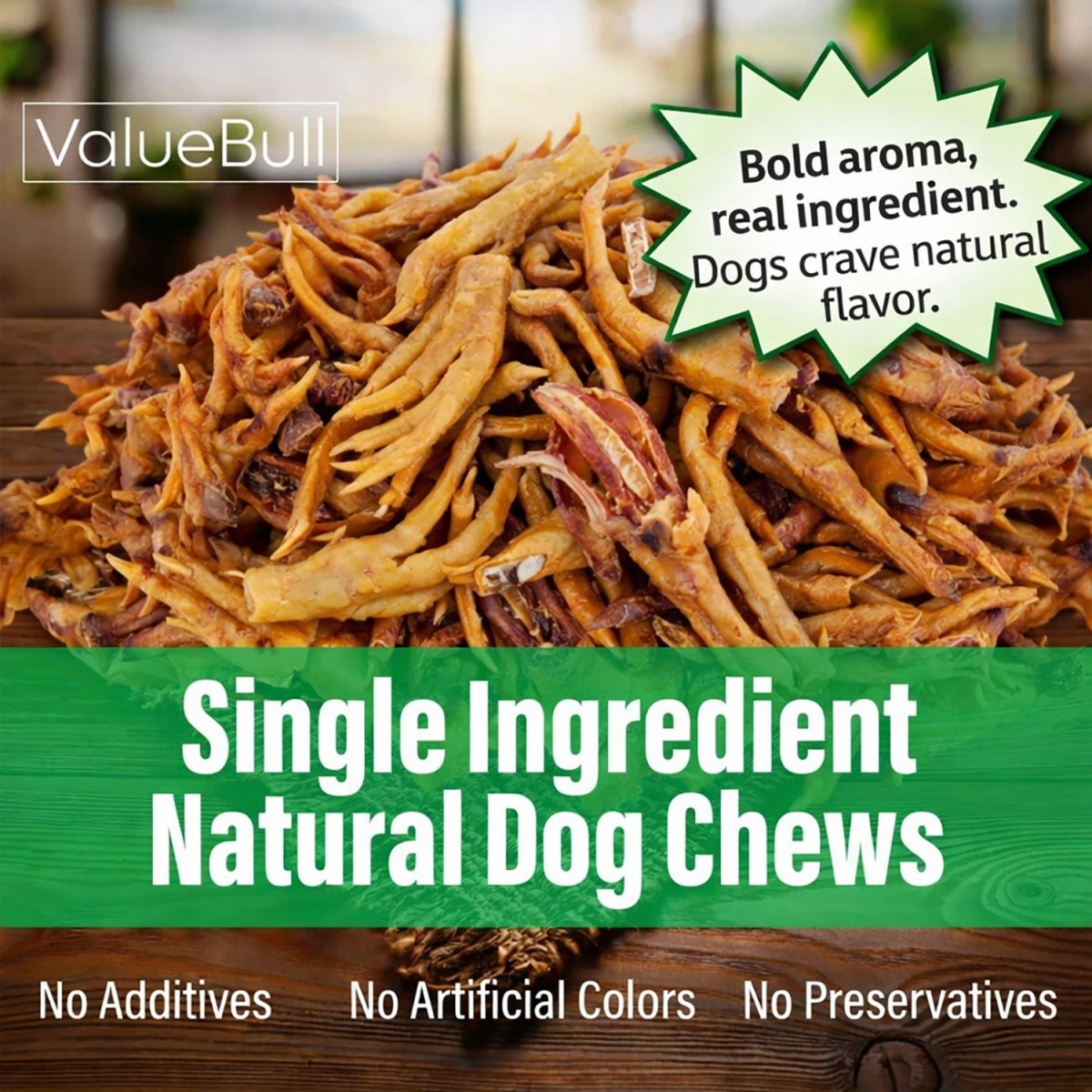 ValueBull Chicken Feet for Dogs, Large, 50 Count - Large - 50 Feet