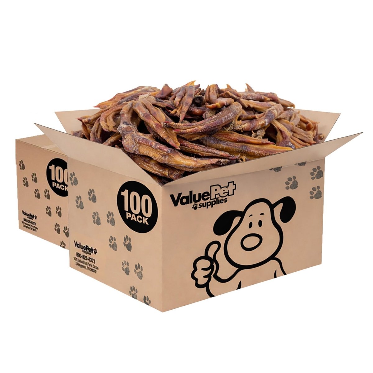 ValueBull Duck Feet for Dogs, 200 Count Bulk Pack - Duck - 200 Feet