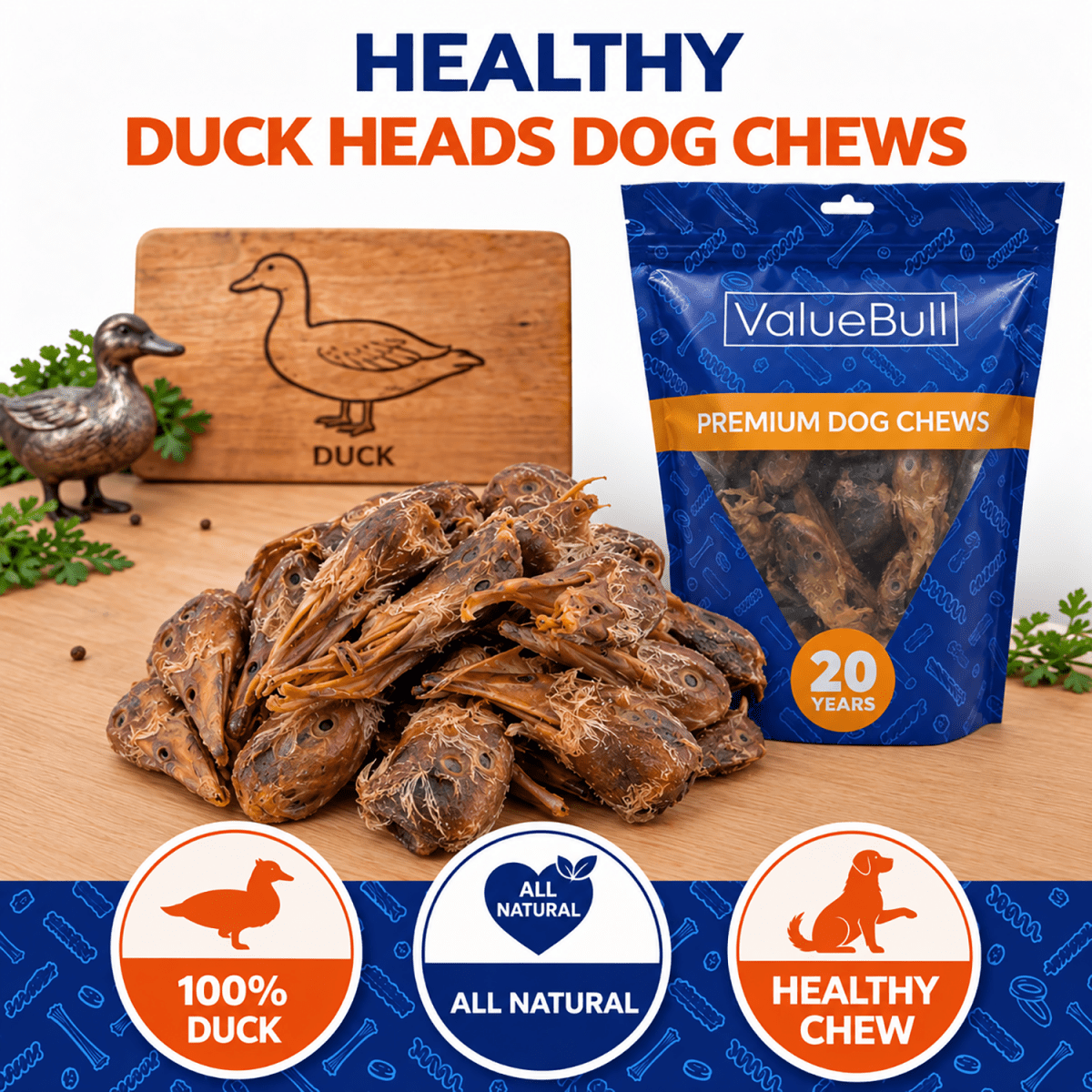 ValueBull Duck Heads for Dogs, 100 Count Wholesale Pack - ValuePetSupplies