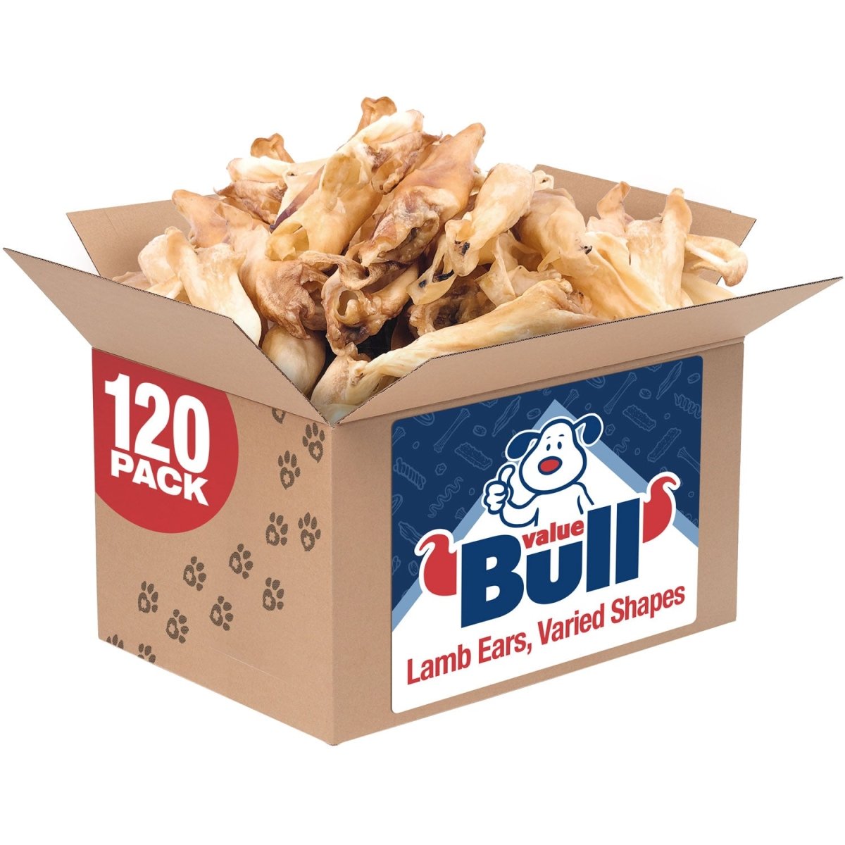 ValueBull Lamb Ears Dog Chews, Varied Shapes, Sizes & Colors, 120 ct BULK PACK - ValuePetSupplies