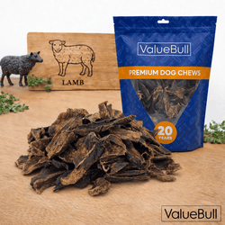 ValueBull Lamb Lung for Dogs, Varied Shapes and Sizes, 10 Pound Wholesale Pack - ValuePetSupplies