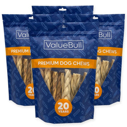 ValueBull Lamb Collagen Braids for Dogs, Varied Sizes/Shapes, 100 Count - ValuePetSupplies