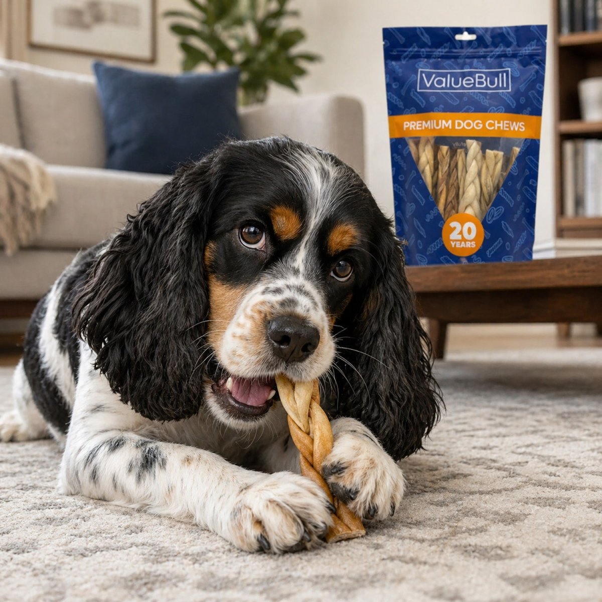 ValueBull Lamb Collagen Braids for Dogs, Varied Sizes & Shapes, 800 Count Wholesale Pack