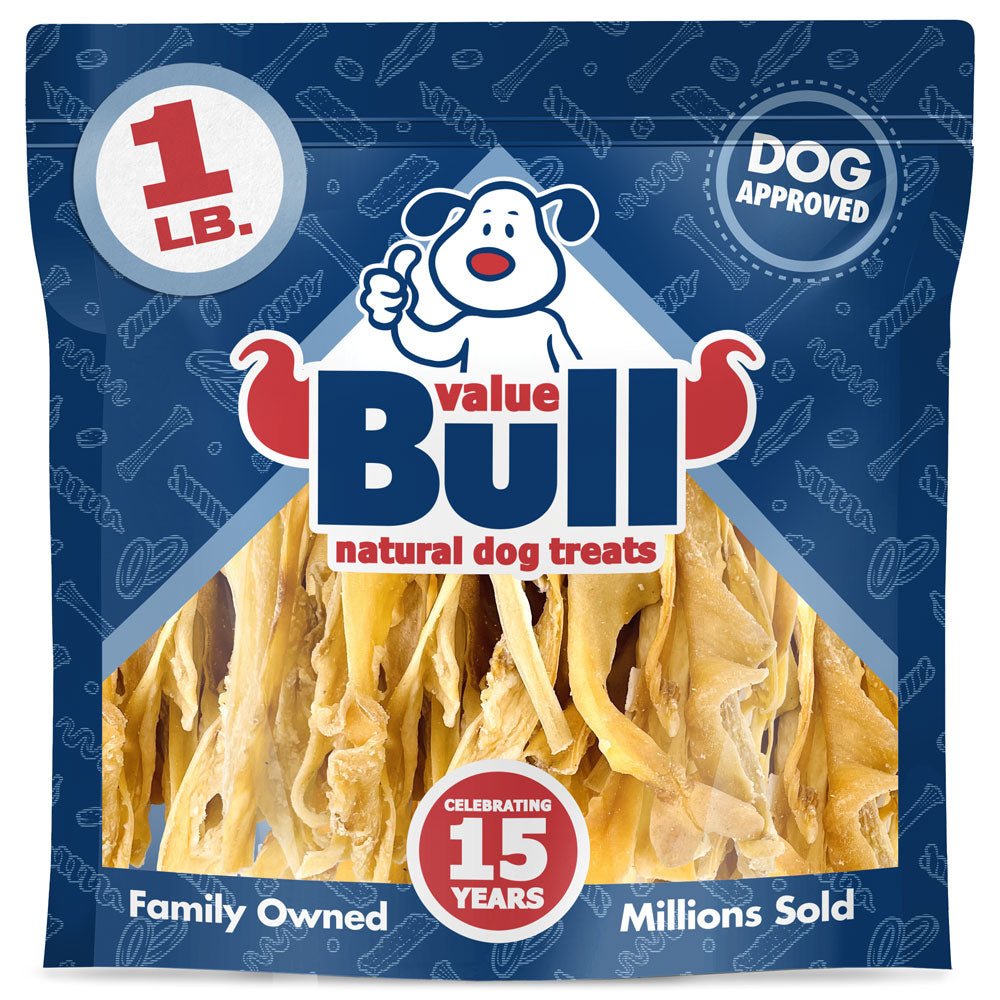 ValueBull Cheek Slices, Premium Lamb Dog Chews, Varied Shapes, 1 Pound - ValuePetSupplies