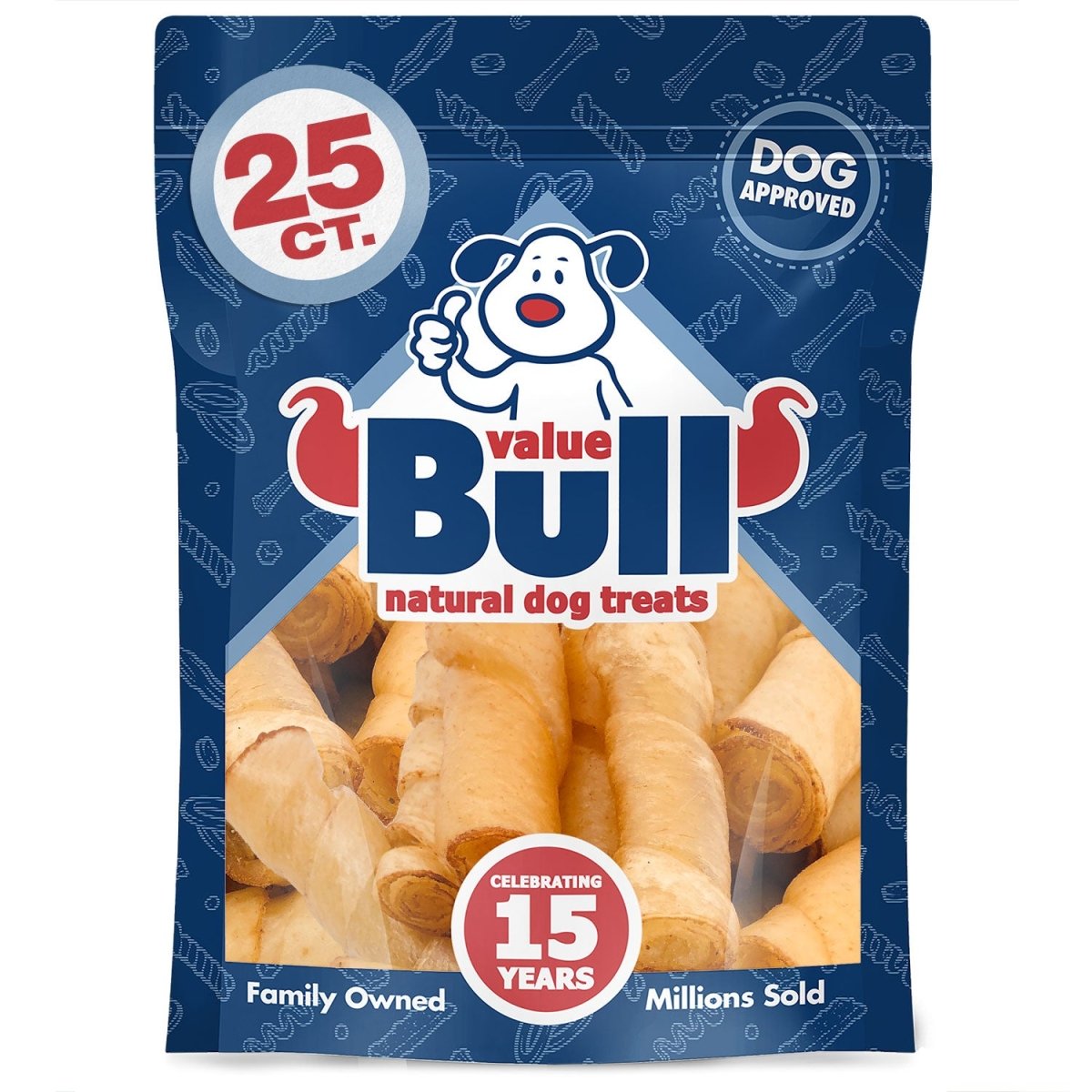 ValueBull USA Pig Skin Twists, Small, Smoked, 25 Count - ValuePetSupplies