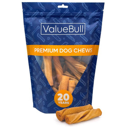 ValueBull USA Pig Skin Twist Rolls, 4 - 5 Inch, Smoked, 25 Count - ValuePetSupplies