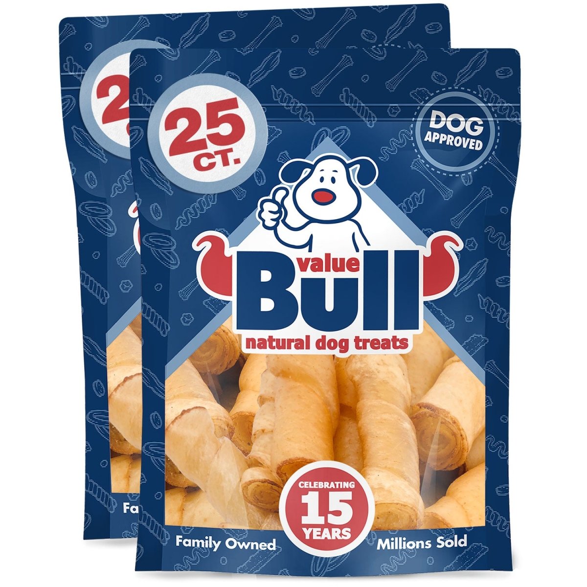 ValueBull USA Pig Skin Twists, Small, Smoked, 50 Count - ValuePetSupplies