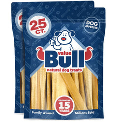 ValueBull USA Pork Hide Retriever Rolls for Dogs, 4 Inch Pig Skin Chews, 50 Count - ValuePetSupplies