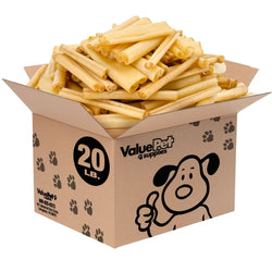 ValueBull USA Pig Skin Retriever Rolls, 4 Inch, Smoked, 20 Pound BULK PACK - ValuePetSupplies