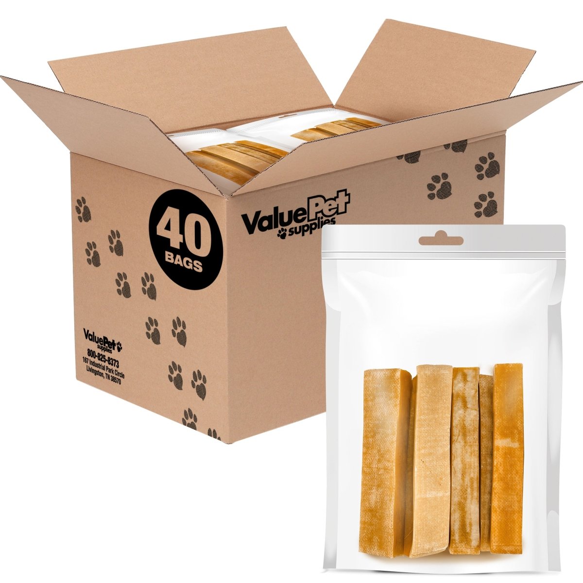 ValueBull Himalayan Yak Cheese Dog Chews, Medium, 40 Pound RESALE PACKS (5 bars per bag) - ValuePetSupplies