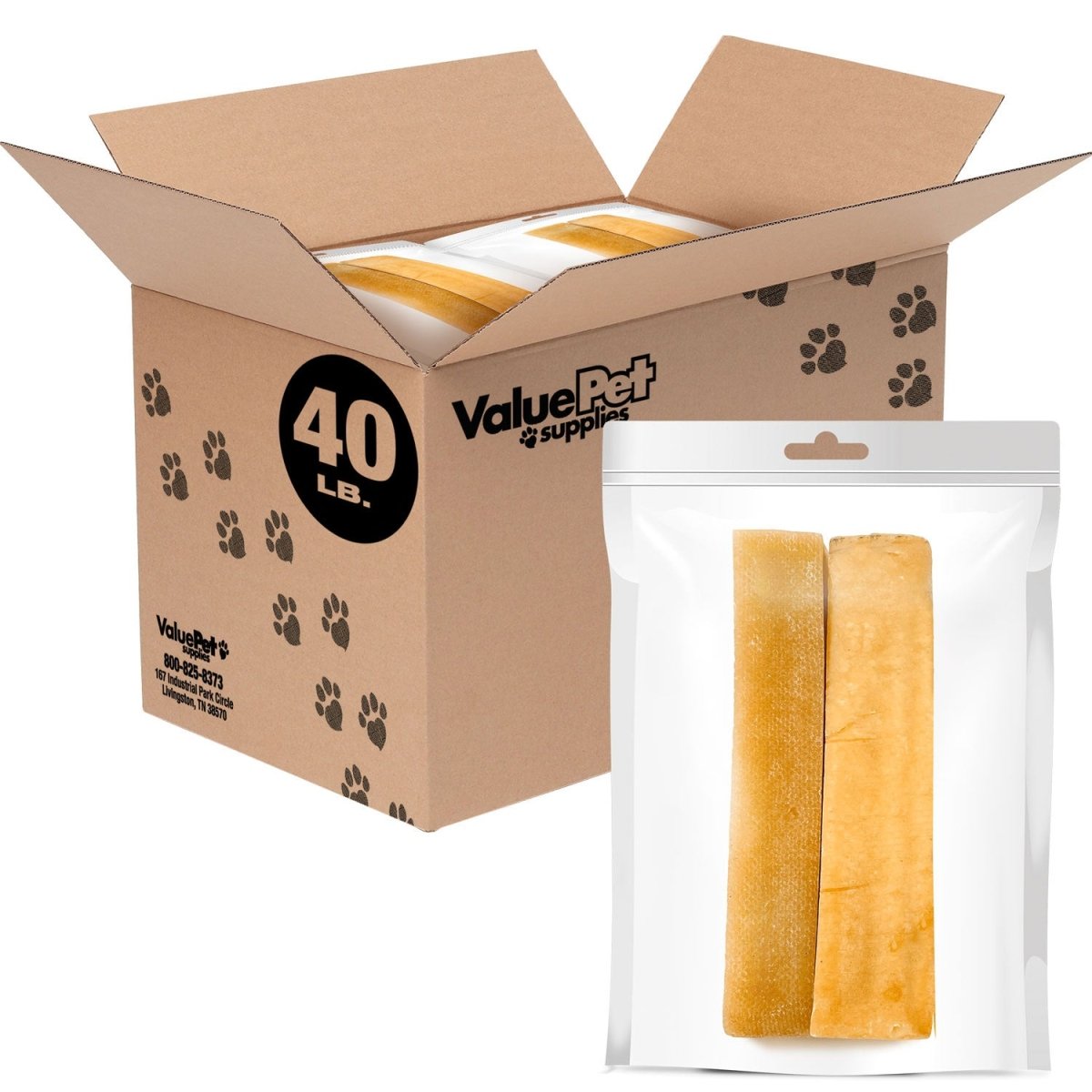 ValueBull Himalayan Yak Cheese Dog Chews, Extra Extra Large, 40 Pound RESALE PACKS (2 bars per bag) - ValuePetSupplies